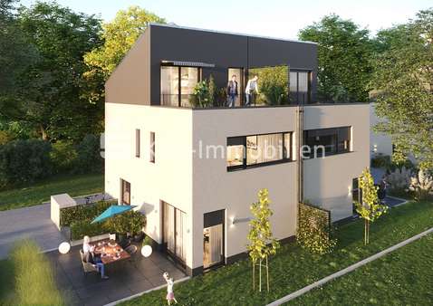 Visualisierung Gartenansicht - Doppelhaushälfte in 51147 Köln mit 124m² mieten