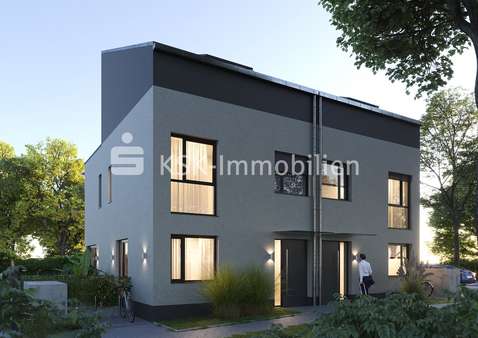 Visualisierung Straßenansicht - Doppelhaushälfte in 51147 Köln mit 124m² mieten