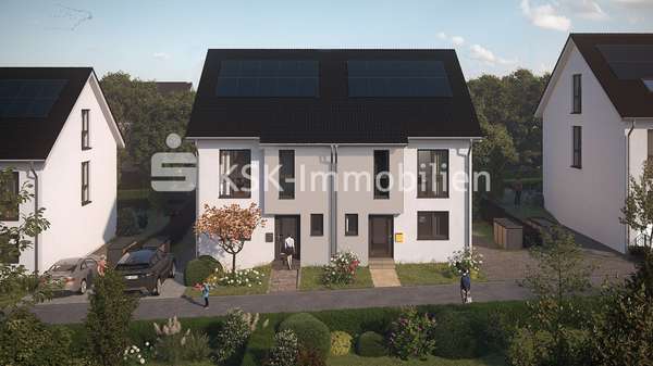 Straßenansicht Straßenansicht - Doppelhaushälfte in 53347 Alfter / Witterschlick mit 144m² kaufen