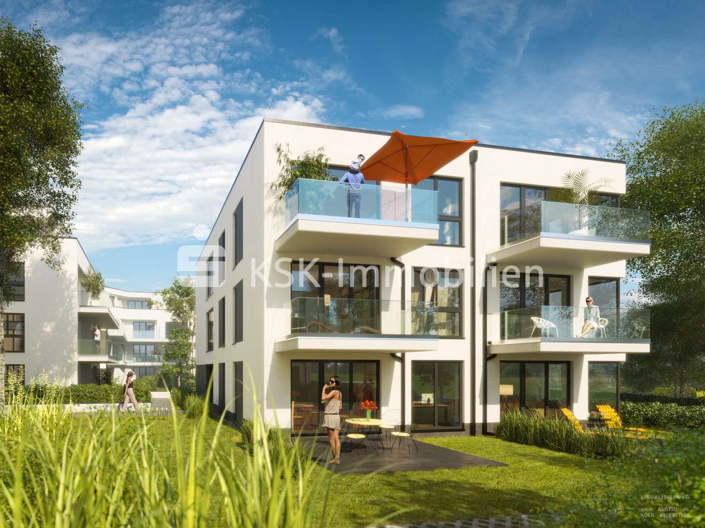 Gartenansicht - Etagenwohnung in 53844 Troisdorf mit 43m² günstig kaufen
