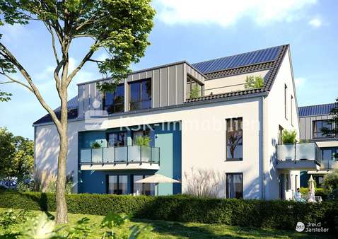 Gartenansicht visualisiert - Erdgeschosswohnung in 51503 Rösrath mit 68m² kaufen