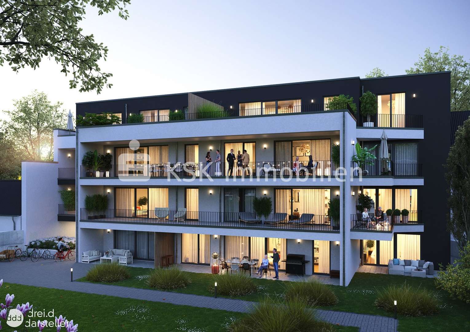 Gartenansicht - Erdgeschosswohnung in 51427 Bergisch Gladbach mit 99m² kaufen