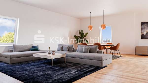 Wohnzimmerimpression - Etagenwohnung in 51467 Bergisch Gladbach mit 58m² kaufen