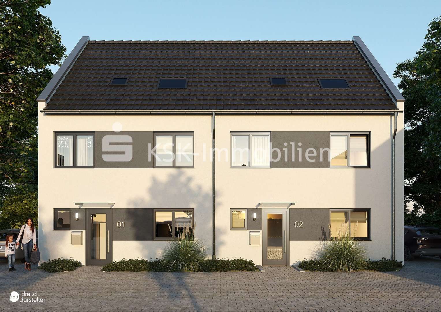 Straßenansicht Doppelhaus - Doppelhaushälfte in 50769 Köln mit 131m² kaufen