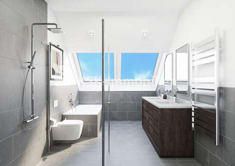 Badezimmer - Dachgeschosswohnung in 51503 Rösrath / Kleineichen mit 102m² kaufen