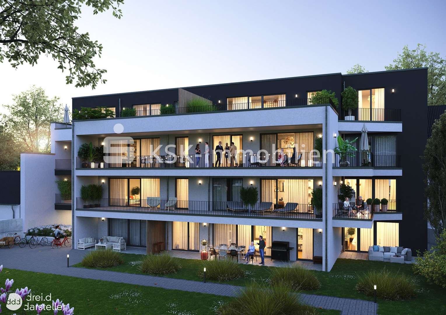 Gartenansicht - Erdgeschosswohnung in 51427 Bergisch Gladbach mit 100m² kaufen