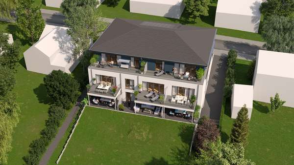 Gartenansicht Vogelperspektive - Erdgeschosswohnung in 44795 Bochum mit 108m² kaufen
