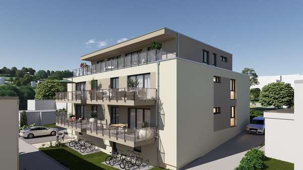 Westansicht (unterer Balkon links) Westansicht (unterer Balkon links) - Erdgeschosswohnung in 44797 Bochum / Stiepel mit 101m² kaufen