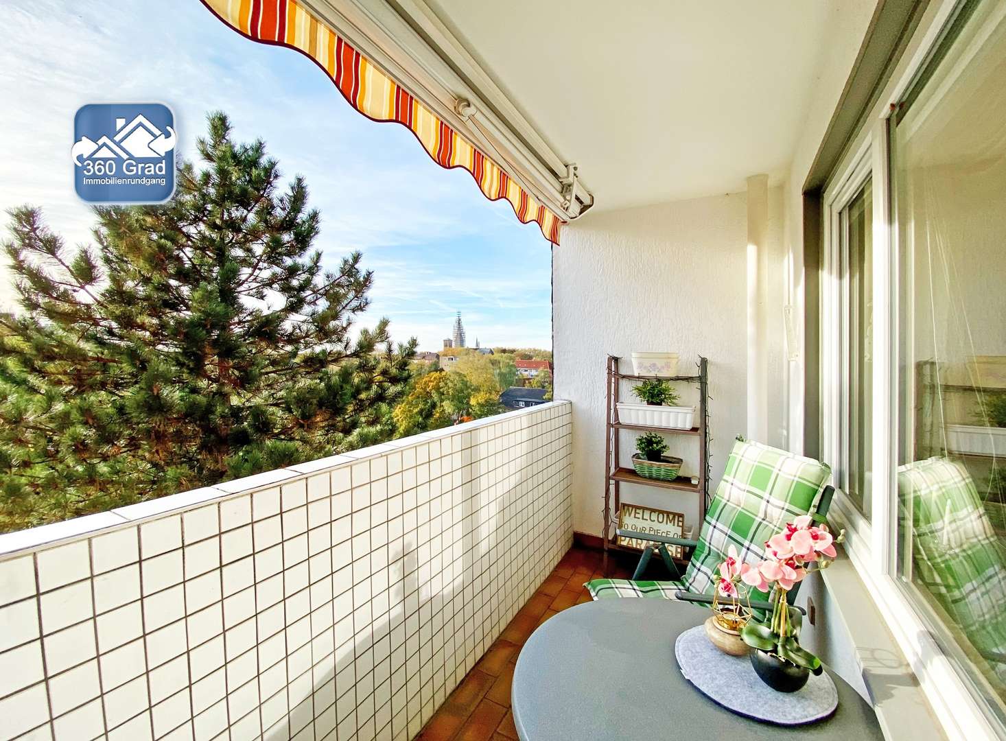 Balkon mit Markise - Etagenwohnung in 44625 Herne mit 83m² günstig kaufen